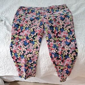 Boden UK 22 US 18 floral Black Pibk Red Blue Yellow Green White Pants Pockets